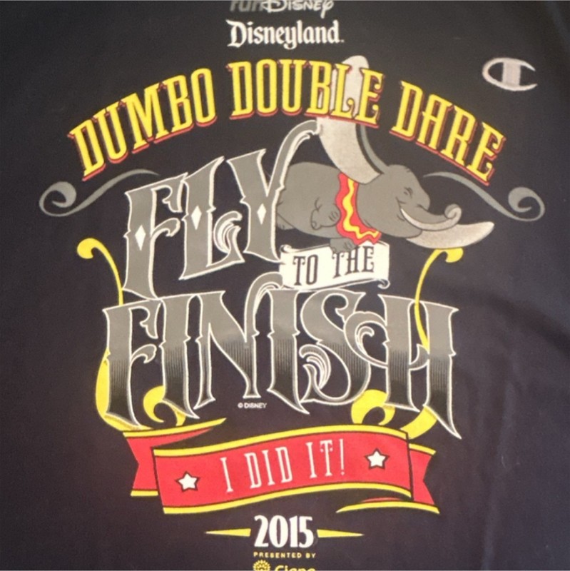 Champion Disney Dumbo Double Dare 2015 T-Shirt 2XL Blue runDisney Disneyland
