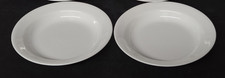 2 Corelle Winter Frost White Flat Wide Rimmed Soup Pasta Bowls 8.5"