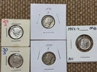 Lot of (5) Mercury Silver Dimes 1929-1942  Different Grades, All S Mints