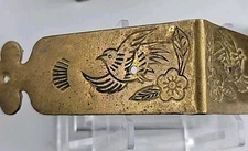 Chinoiserie Chest Trunk Box Corners Brass Front Bottom Bird Tacks