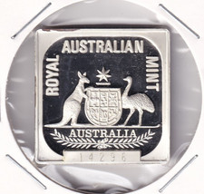 AUSTRALIAN 1991 COAT OF ARMS SQUARE .925 SILVER TOKEN EX MASTERPIECES #PL1448