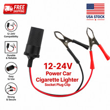 Car Cigarette Lighter Socket Adapter Power Cable Alligator Clips 12V 24V