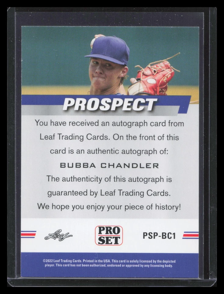 2022 Pro Set Sports #PSP-BC1 Bubba Chandler Prospect Autographs - Image 2 of 2