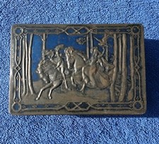 Rileys Toffee Tin 1950s Silver And Blue Embossed Lid Halifax Horses 16cm