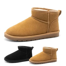 Men's Suede Classic FUZZY Boot Outdoor  Snow Boots Winter Shoes