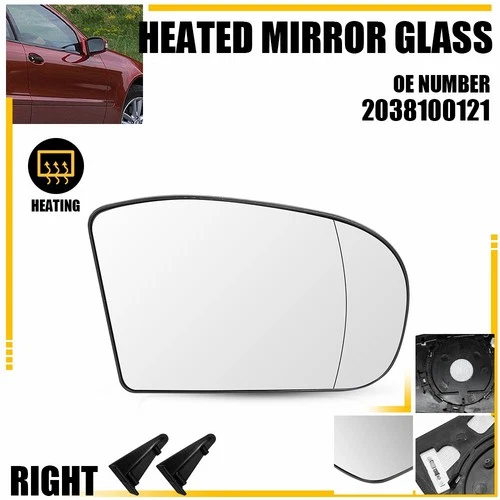 Heated Mirror Glass Right Side For Mercedes E55 AMG W211 2003-06 Passenger Door