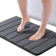 Memory Foam Bath Mat, 20''X32'', Charcoal Gray