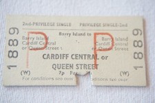 1978 Barry Island to Cardiff Central Queen St British Rail Railway Train Ticket