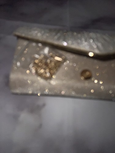 Shein Metal Edge Flap Clutch Evening Party Bag Silver Chain Strap Detachable - 第 8/10 張圖片