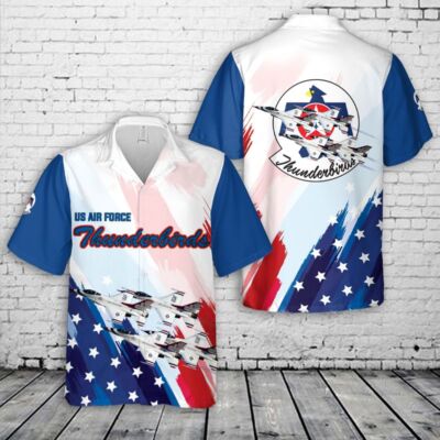 US Air Force Thunderbirds Red White And Blue Hawaiian Shirt