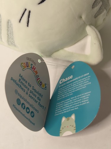 Squishmallows CHASE the Green Cat 6" Plush Stuffed Toy by Kellytoy - Picture 4 of 4