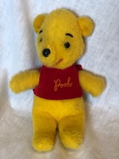 Vintage Winnie The Pooh Plush Stuffed Animal red Shirt Walt Disney Productions