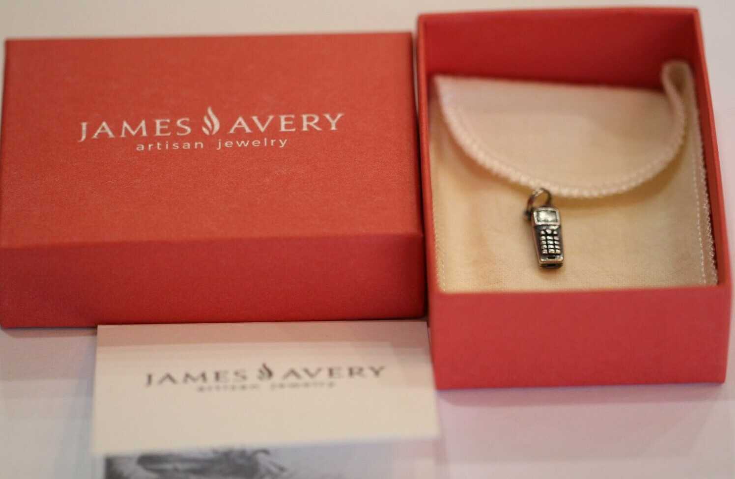 *RETIRED* James Avery Sterling Silver Cell Phone Charm Gem