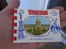 Vintage Texas Souvenir Booklet Landmark Pictures "The Lone Star State" Book Art