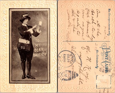 Woman Mail Carrier To My Dear Brother Postcard