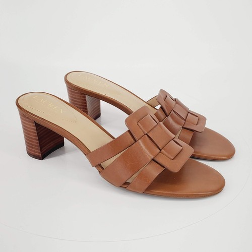 Lauren Ralph Lauren Women's Whitnee Sandals Leather Brown Size 8.5 B - Picture 3 of 10