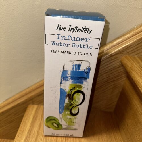 Live Infinitely 32 oz. Fruit Infuser Water Bottles With Time Marker, Insulation