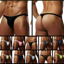 Men's Low-rise Bulge Pouch Thong T-back G-string Bikini Underwear Underpants