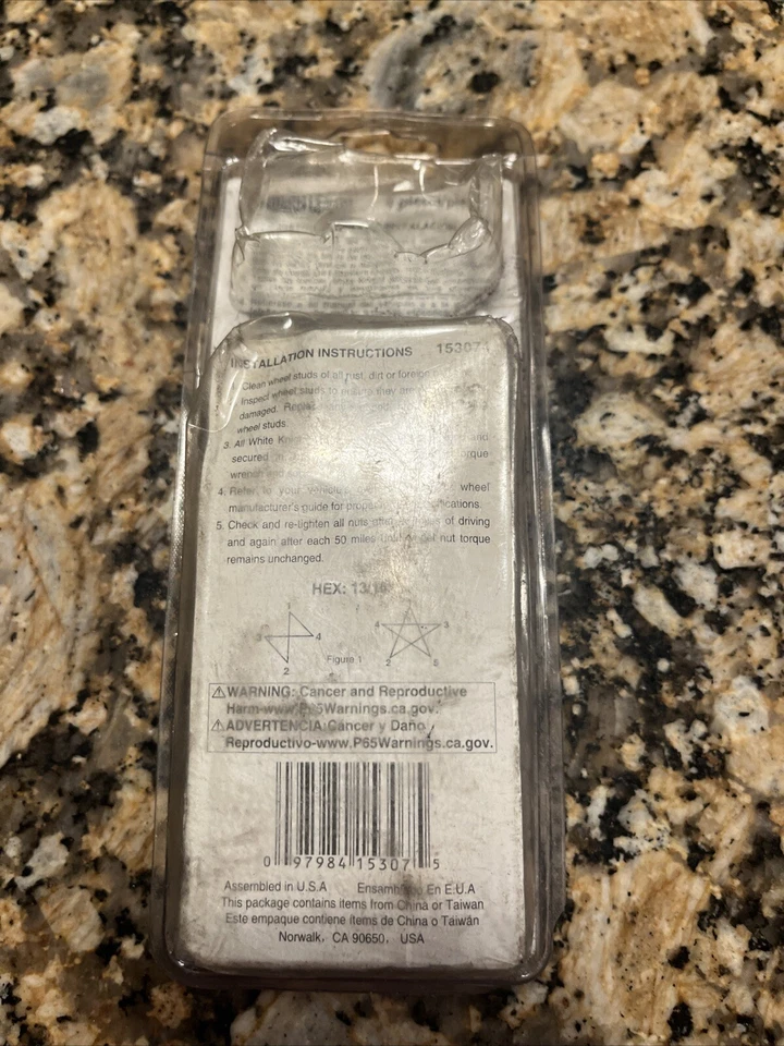 PB/White Knight Wheel Accessories 153074 - Wheel Lug Nut, Rear, Front - Image 2 of 2