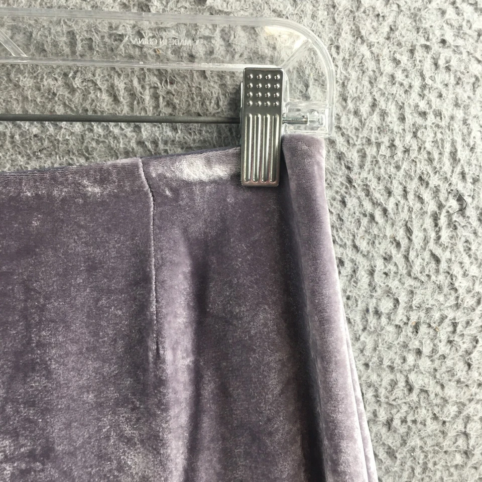 Falda informal de esquina línea A para mujer 4 (actual 28X24) púrpura gris terciopelo floral nueva Foto 4 de 4