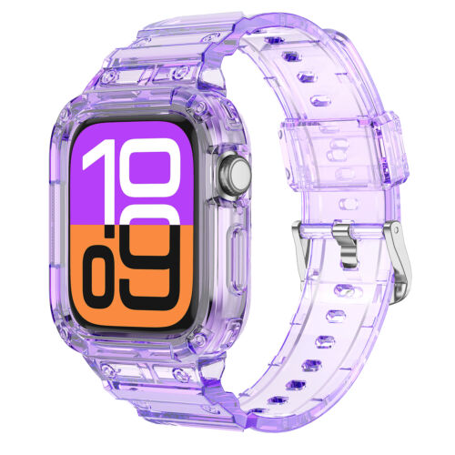 Brokatowy przezroczysty pasek sportowy TPU z etui do Apple Watch Series 10 42mm 46mm - Zdjęcie 23 z 42