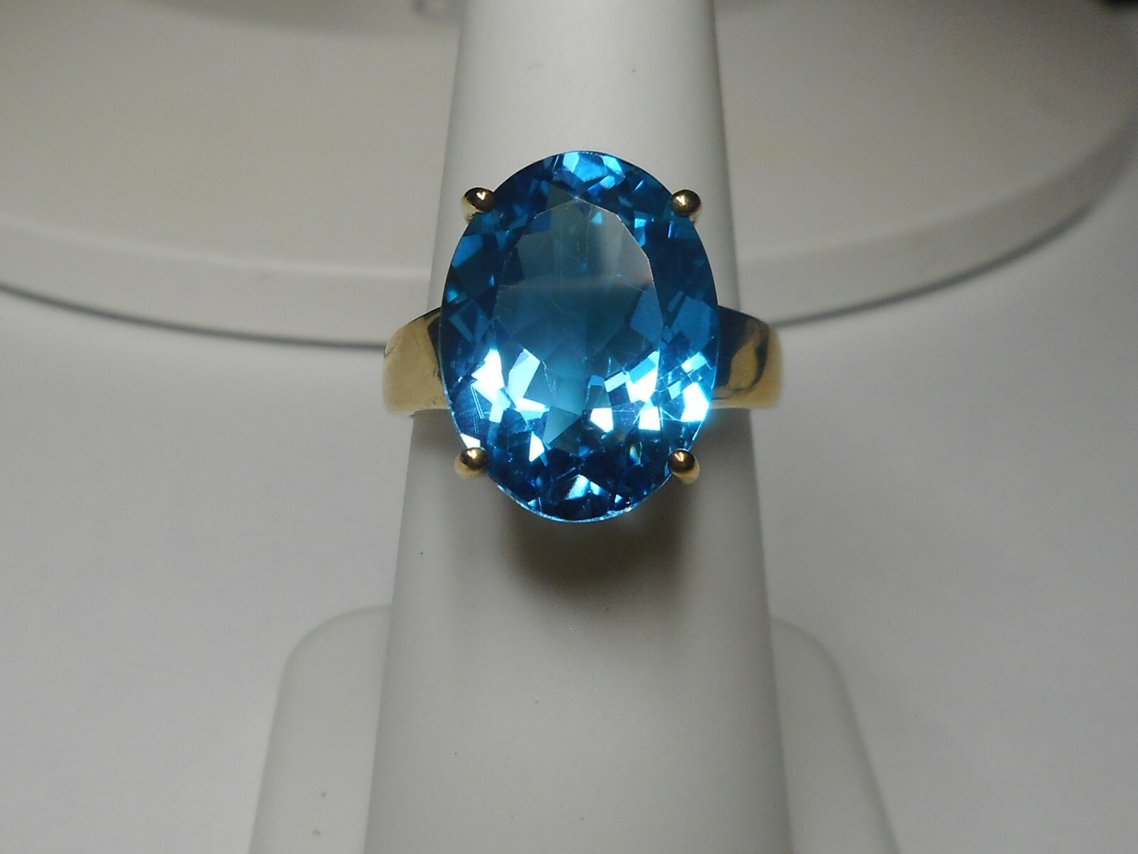 10k Natural Treated Blue Color Topaz Ring | eBay