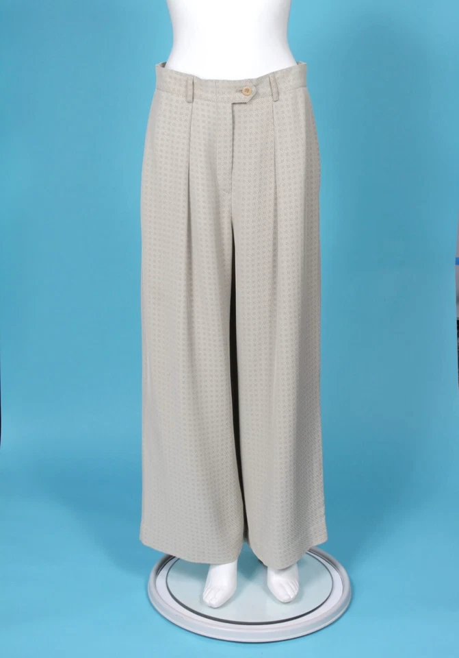 Pantalones Pantalones De Colección ESCADA Gris Taupe Textura Rayas Estampado Geométrico Talla 40/944 Foto 2 de 4