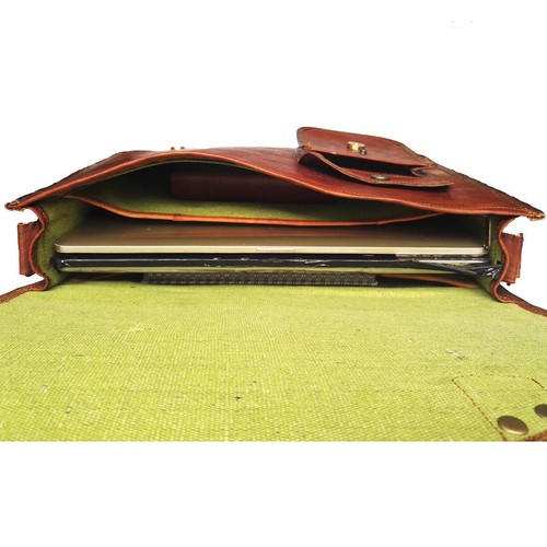 bag leather Messnger men satchel travel shoulder Handmade laptop sling school - Picture 2 of 6
