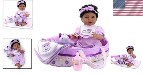 Lifelike 18 inch Black Reborn Baby Doll Gift Set - Perfect for Nurturing Play - Picture 2 of 9
