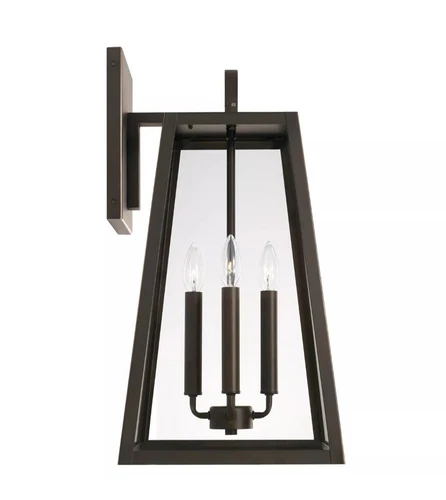 Capital Lighting Leighton 4 Light Outdoor Wall Lantern, Black/Clear - 943743BK - Picture 4 of 6