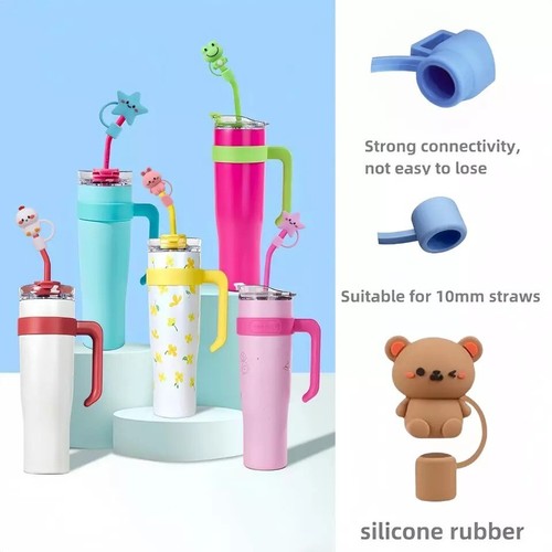 6Pcs Straw Cover Cap for Stanley Cup,Silicone Straw Topper Compatible with 30&40 - Picture 5 of 8
