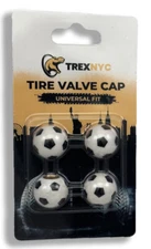 TrexNYC Tire Valve Caps , Universal Stem Covers for Cars, 4pcs, Football