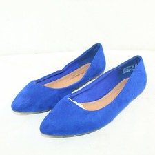 CHRISTIAN SIRIANO women's flat slip on blue fabric upper shoes size 7.5 Medium