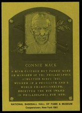 Connie Mack Rare 1981-89 Hall of Fame Plaque Metallic Card Philadelphia Athletic