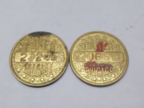 BAKER GOLD AWARD TOKEN LOT Antik Spielautomat Selten