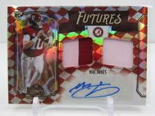MAC JONES 2021 LEGACY FUTURES ROOKIE RC DUAL PATCH AUTOGRAPH #28/50- PATRIOTS!
