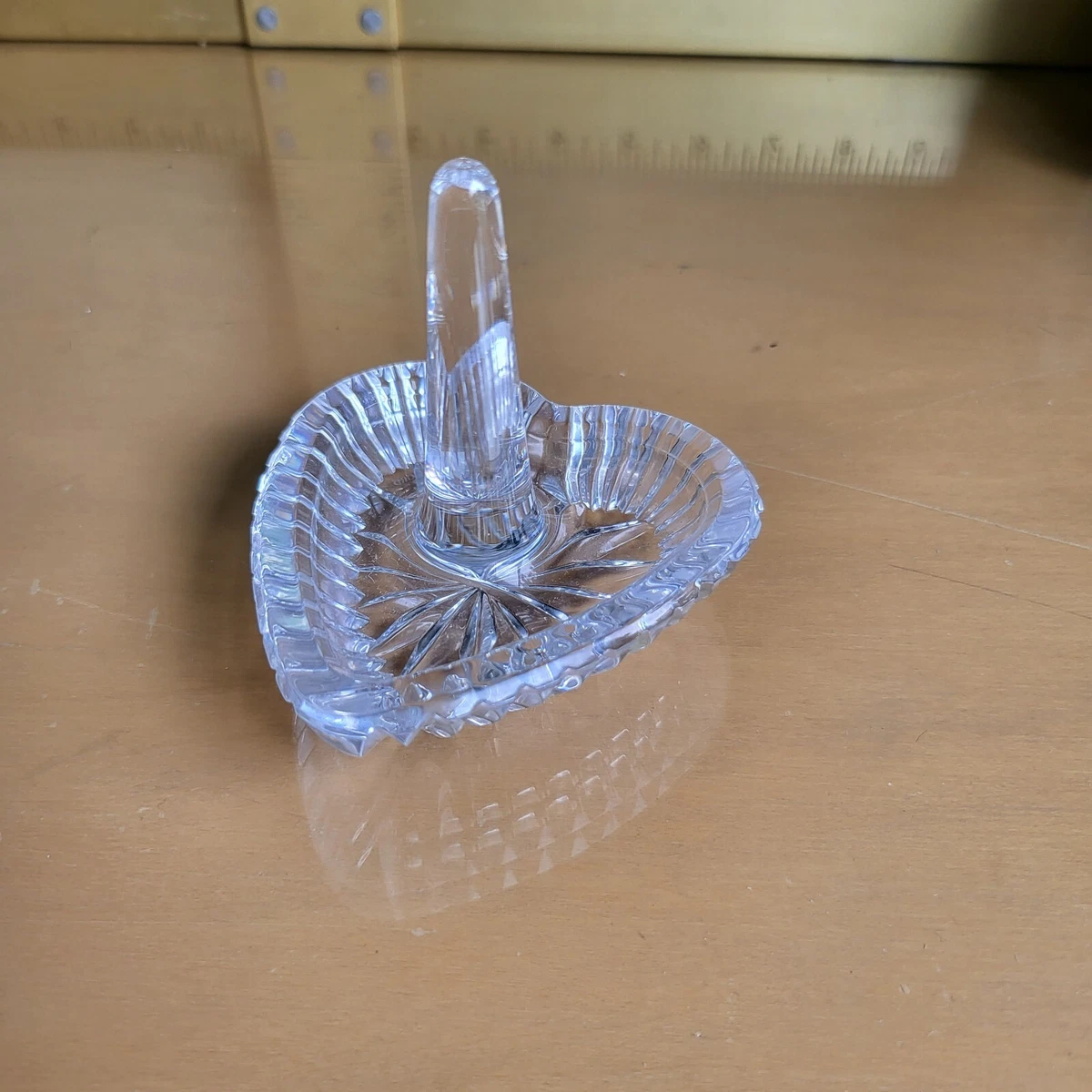 Waterford Crystal Heart Ring Jewelry Holder Wedding Anniversary 3 inch