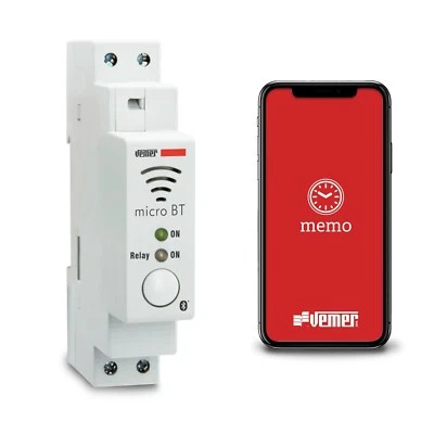 INTERRUTTORE ORARIO ASTRONOMICO CON BLUETOOTH E APP 1 MODULO DIN VEMER VE797200