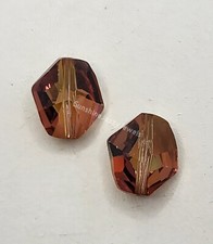 2pc Swarovski Crystal Copper 16mm Cosmic 5523 Beads; Asymmetrical Shape