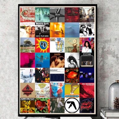 1990's Album Covers Best Music Albums of the 90s Music Print