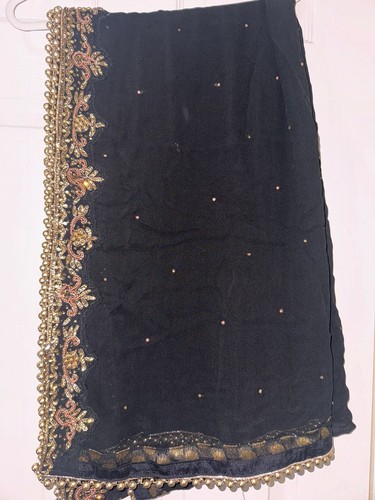 Asian Pakistani Indian wedding/party wear dress with Plazo Pants And Scarf - Picture 11 of 11