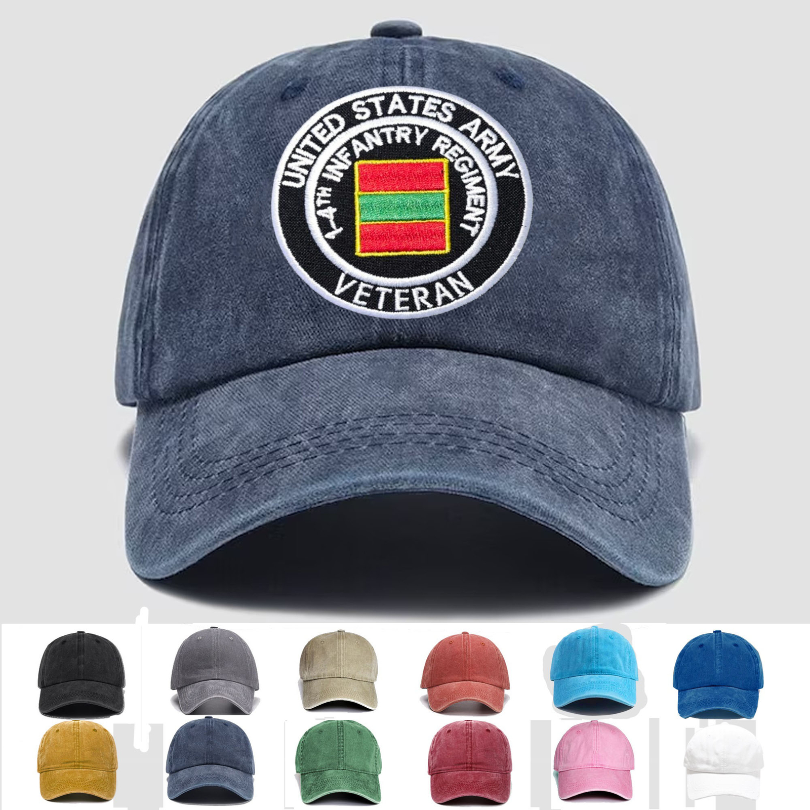 Custom Embroidered Hat US Army 1-4th Infantry Regiment Veteran, Trucker Hat