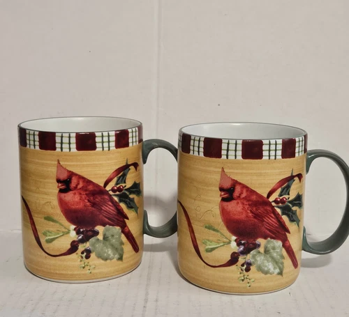 Lenox Winter Greetings Everyday Cardinal Design Mugs Set Of 2