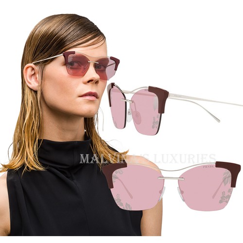 PRADA SUNGLASSES SPR21U 57 TAMPO IBISCUS LENS LIGHT VIOLET BORDEAUX BUTTERFLY
