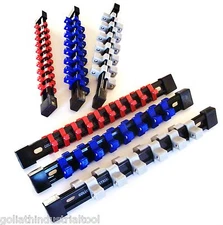6PC GOLIATH INDUSTRIAL ABS DOUBLE SIDED SOCKET RAIL HOLDER ORGANIZER 1/4 3/8 1/2