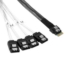 4 SATA 7pin Target Hard Disk Fanout Raid to Slim SAS 4.0 SFF-8654 4i Host Cable