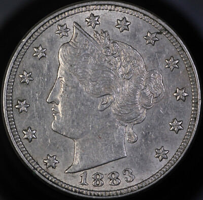 1883 w/o Cents 5¢ Liberty Nickel AU-BU       (#B)
