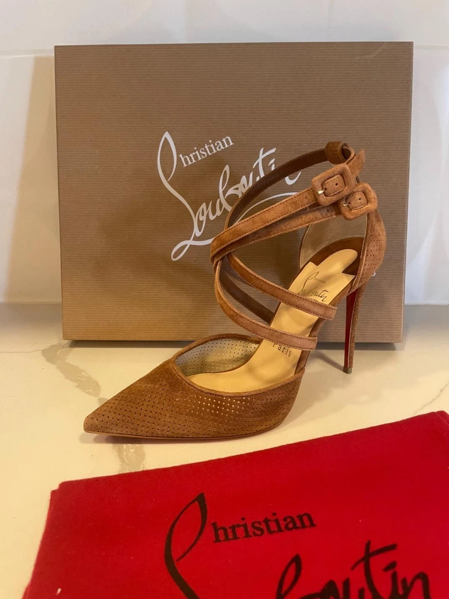 Christian Louboutin VICTORILLA 100 Perforated Suede Pumps Heel