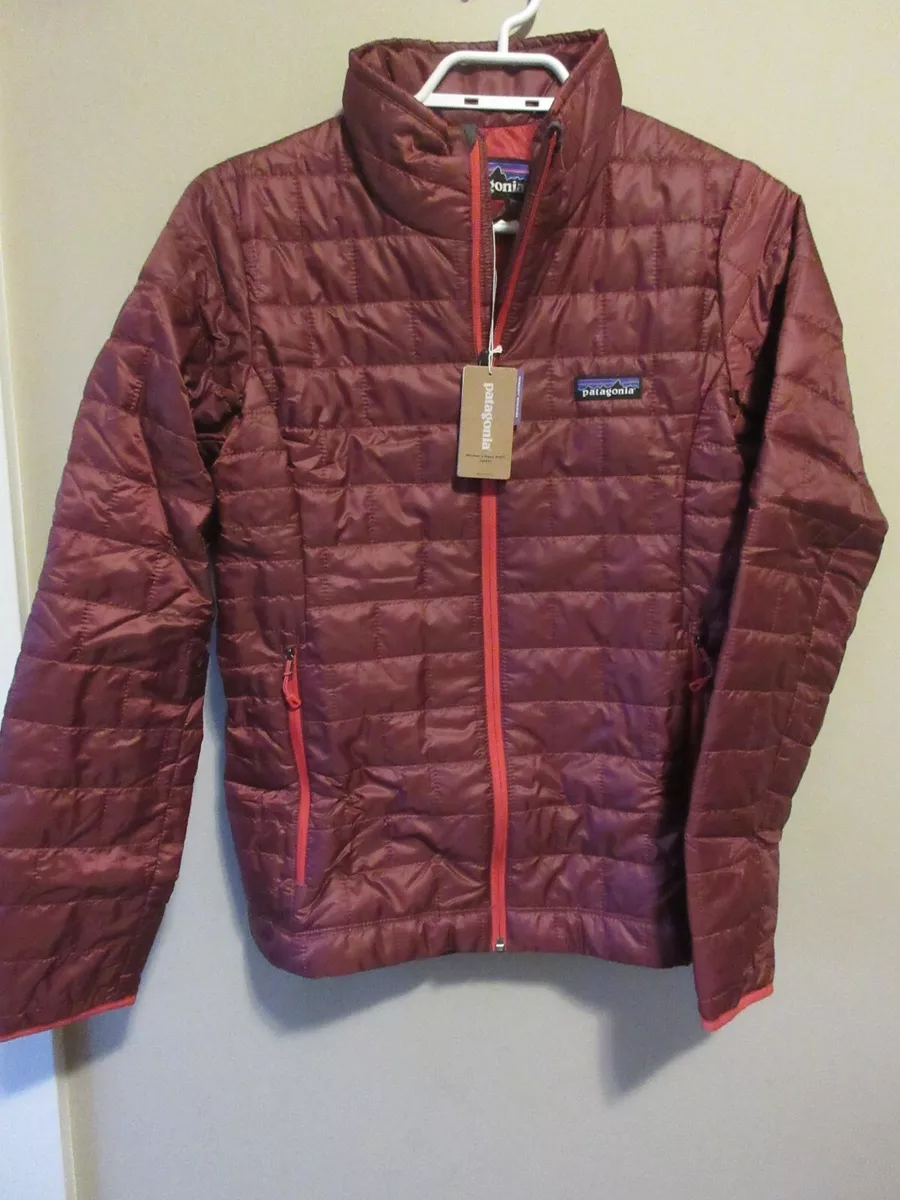 Womens New Patagonia Nano Puff Jacket Size Small Color Sequoia Red