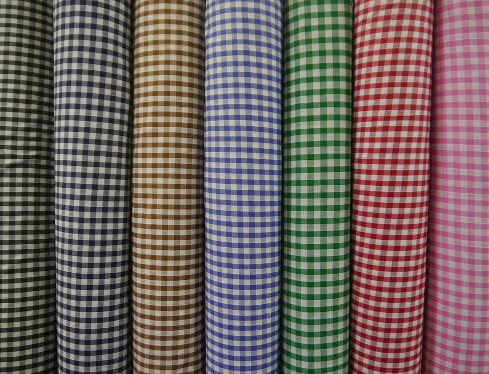 Gingham Polycotton Fabric 1/4 inch check Dress Craft 114cm / 45" wide per 1m